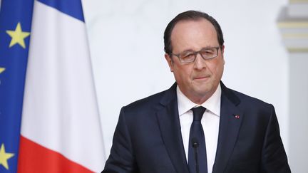 Fran&ccedil;ois Hollande r&eacute;agit apr&egrave;s le r&eacute;f&eacute;rendum britannique sur le Brexit, vendredi 24 juin 2016 depuis l'Elys&eacute;e &agrave; Paris. (STEPHANE MAHE / REUTERS)