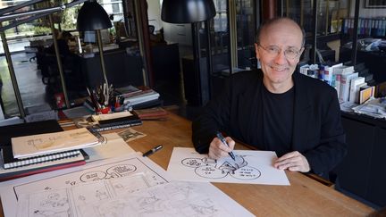 Le desinateur belge dans son bureau à Bruxelles, octobre 2013
 (THIERRY CHARLIER / AFP)