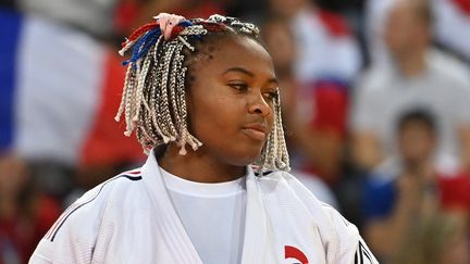 Romane Dicko lors des championnats d'Europe de judo à Montpellier, le dimanche 5 novembre 2023. (SYLVAIN THOMAS / AFP)