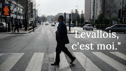 Patrick Balkany en campagne dans les rues de Levallois-Perret, le 15 mars 2014. (CHRISTOPHE PETIT TESSON / MAXPPP)