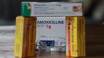 Plus de 70% des pharmacies françaises manquent actuellement d'amoxicilline. Le Doliprane est aussi victime de pénuries. (MATHIEU THOMASSET / HANS LUCAS / AFP)