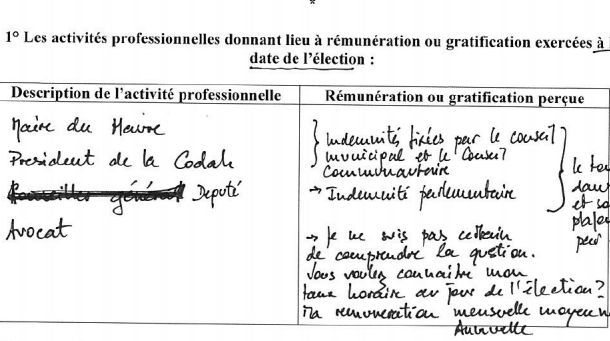 Un extrait de la d&eacute;claration d'int&eacute;r&ecirc;ts du d&eacute;put&eacute; Edouard Philippe, publi&eacute;e le 24 juillet 2014. (HAUTE AUTORITE POUR LA TRANSPARENCE DE LA VIE PUBLIQUE)