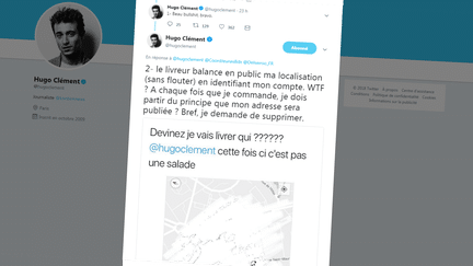 Capture d'écran du compte Twitter d'Hugo Clément, qui raconte mercredi 4 avril 2018 le litige qui l'a opposé à un livreur Deliveroo. (TWITTER)