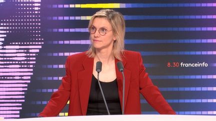 Agnès Pannier-Runacher, ministre de la Transistion énergétique, était l'invitée de franceinfo, le 19 octobre 2022.&nbsp; (CAPTURE ECRAN / FRANCEINFO)