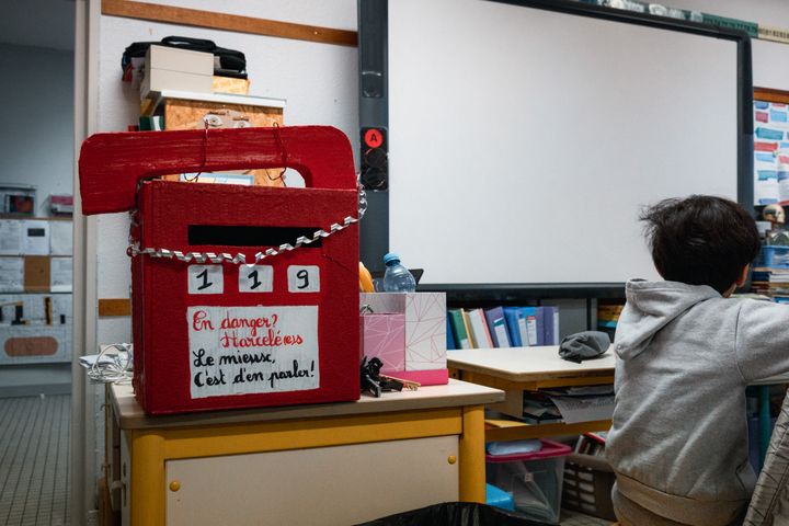 Raising awareness of bullying in schools, here in Perpignan on April 22, 2022. (ARNAUD LE VU / HANS LUCAS)