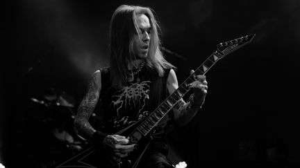 Le guitariste Alexi Laiho lors d'un concert au The Regency Ballroom le 5 décembre 2016, à San Francisco (MIIKKA SKAFFARI / FILMMAGIC)