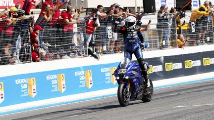 La Yamaha n°333, victorieuse de la 85e édition du Bol D'or sur le circuit Paul-Ricard, au Castellet (Var), le 18 septembre 2022. (MAXPPP)