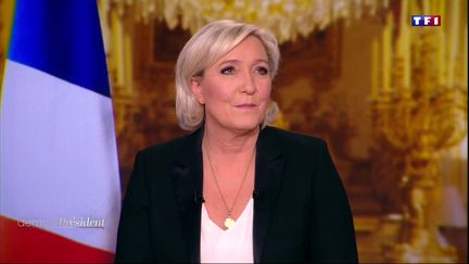 Marine Le Pen, dans l'émision "Demain, président" sur TF1, mardi 18 avril. (TF1)