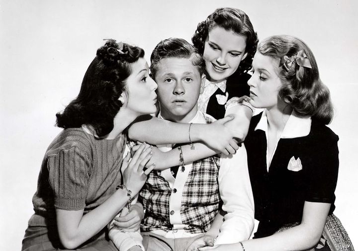 Mickey Rooney avec (de g. à d.) Ann Rutherford, Judy Garland, Lana Turner
 (REX FEATURES/SIPA)