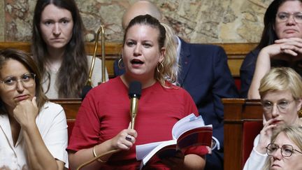 La députée LFI Mathilde Panot à l'Assemblée nationale, le 8 juin 2023 (LUDOVIC MARIN / AFP)