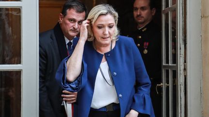 Marine Le Pen quitte Matignon le 3 décembre 2018. (JACQUES DEMARTHON / AFP)