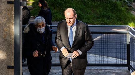 Le Premier ministre, Jean Castex, à Prades (Pyrénées-Orientales), le 10 avril 2022, lors du premier tour de l'élection présidentielle. (JC MILHET / HANS LUCAS)