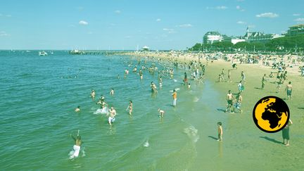 Une plage d'Arcachon (Gironde), photographiée le 12 août 2018. (PHILIPPE ROY / AFP)