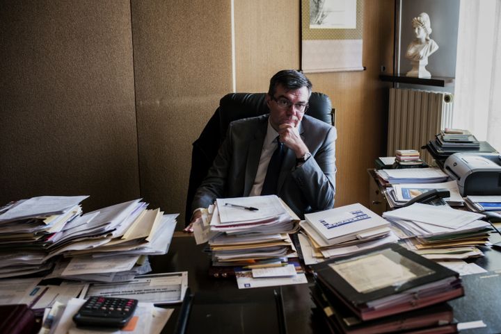 Rémy Rebeyrotte à la mairie d'Autun (Saône-et-Loire), le 28 octobre 2014. (JEFF PACHOUD / AFP)