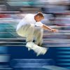 Le skateur américain Chris Joslin lors des séries du street des Jeux olympiques de Paris, sur le skate-park de la place de la Concorde, le 29 juillet 2024. (PATRICK SMITH / GETTY IMAGES EUROPE)