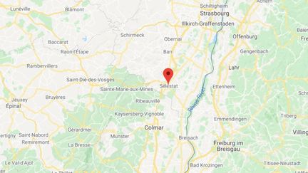 La commune de Sélestat dans le Bas-Rhin.&nbsp; (GOOGLE MAPS / FRANCETV INFO)