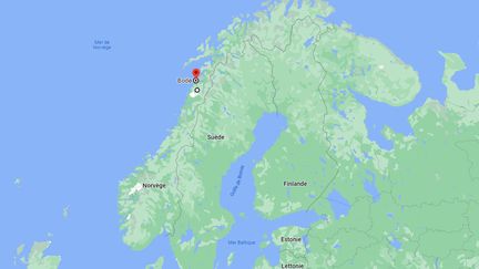 "Un avion militaire américain, US OSPREY, a été porté disparu à 18h26 au sud de Bodø", ont&nbsp;déclaré&nbsp;les services de secours (HRS) de la Norvège du Nord le 18 mars 2022.&nbsp; (GOOGLE MAPS)