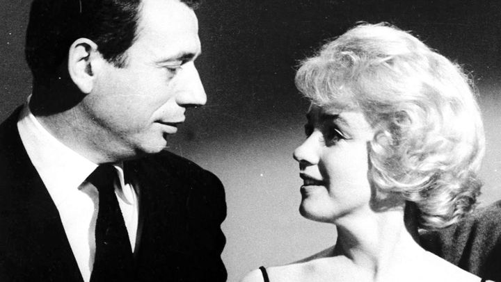 Yves Montand et Marilyn Monroe sur le tournage du "Milliardaire", en janvier 1960. (REX FEATURES / SIPA)