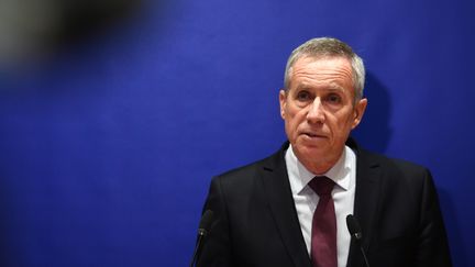 François Molins donne une conférence de presse à Paris, le 3 octobre 2018. (CHRISTOPHE ARCHAMBAULT / AFP)