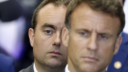 Sébastien Lecornu and Emmanuel Macron, June 19, 2023. According to rumor, the Minister of the Armed Forces is expected to be Prime Minister in the event of a reshuffle.  (LUDOVIC MARIN / POOL)