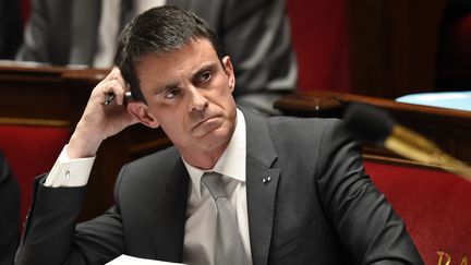 Le Premier ministre Manuel Valls &agrave; l'Assembl&eacute;e nationale &agrave; Paris le 1er avril 2015. (ERIC FEFERBERG / AFP)