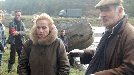 Tournage du téléfilm "Rouge Sang" avec Sandrine Bonnaire et Bernard Le Coq
 (PHOTOPQR/LE TELEGRAMME)