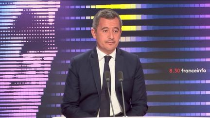 Gérald Darmanin,&nbsp;ministre de l'Intérieur, était l'invité du "8h30 franceinfo", mardi 6 décembre 2022. (FRANCEINFO / RADIOFRANCE)