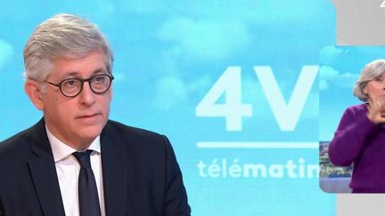 Frédéric Valletoux, ministre délégué chargé de la Santé et de la Prévention, était l’invité des "4 Vérités" de France 2, mardi 13 février. (France 2)