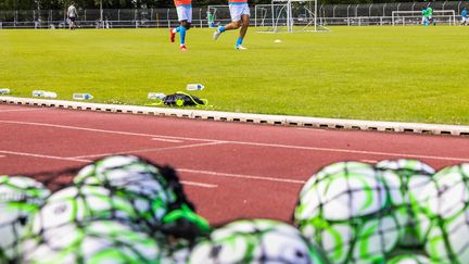 Des joueurs professionnels du club de Niort à l'entraînement au stade René-Gaillard, le 21 juin 2019. (MAXPPP)