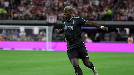 Paul Pogba lors du match de pré-saison de la Juventus Turin contre Chivas, le 22 juillet 2022, à Las Vegas (ETHAN MILLER / AFP)