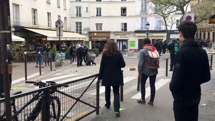 La place de la Contrescarpe à Paris le 1er mai 2018. (SOCIAL MEDIA / X04130)