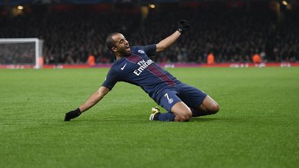 Lucas, buteur pour le PSG à l'Emirates face à Arsenal (JUSTIN TALLIS / AFP)