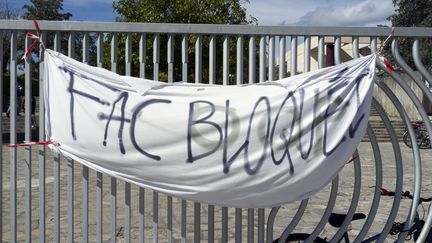 L'université Paul-Valery de Montpellier bloquée, ici le 28 mars 2018. (JEAN-MARC LALLEMAND / BELGA MAG / AFP)