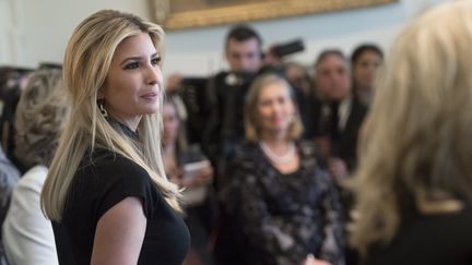 Ivanka Trump, la fille du président américain, lors d'une rencontre avec le Premier ministre canadien Justin Trudeau à la Maison Blanche, à Washington (Etats-Unis), le 13 février 2017. (SAUL LOEB / AFP)