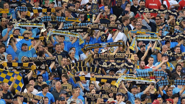 Les supporters du Philadelphia Union, dont les Sons of Ben, le 21 juillet 2010. (DREW HALLOWELL / GETTY IMAGES)