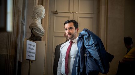 Le député RN de la Somme, Jean-Philippe Tanguy, dans la salle des Quatre Colonnes à l'Assemblée nationale, le 19 juillet 2022. (ARTHUR NICHOLAS ORCHARD / HANS LUCAS)