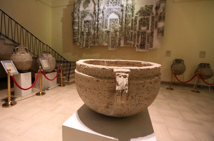 A l'intérieur du Musée national irakien de Bagdad; rouvert le 28 février 2015.
 (SABAH ARAR / AFP)