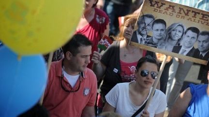 Manifestation contre le gouvernement populiste de Viktor Orban dans le Square des Héros à Budapest, en Hongrie (1er mai 2012). (AFP PHOTO / ATTILA KISBENEDEK)