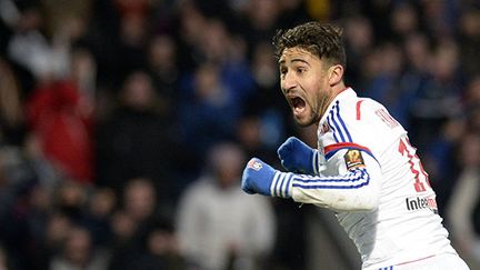 Nabil Fékir a inscrit le deuxième but de Lyon face à Montpellier dimanche 8 mars.  (JEAN-PHILIPPE KSIAZEK / AFP)