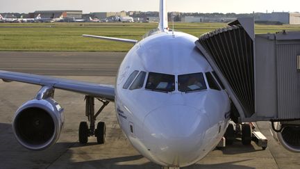 Un airbus A320 prêt pour l'embarquement des passagers à l'aéroport de Toulouse-Blagnac (Haute-Garonne), le 30 mars 2011. (STEPHANE FRANCES / ONLY FRANCE / AFP)