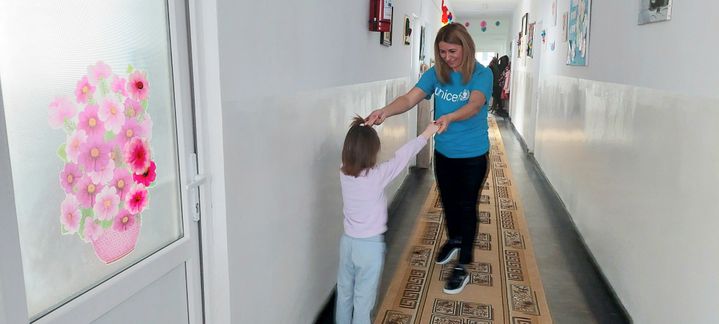 Unicef ​​provides daily support to the reception center for isolated young Ukrainians in Bucium, Romania, on February 18, 2023. (BENJAMIN ILLY / RADIO FRANCE)