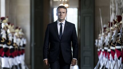 Le président de la République, Emmanuel Macron, avant son discours au Congrès à Versailles (Yvelines), le 3 juillet 2017. (ETIENNE LAURENT/POOL / AFP)