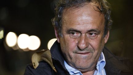 Michel Platini après sa garde à vue le 18 juin.&nbsp; (JULIEN DE ROSA / EPA)