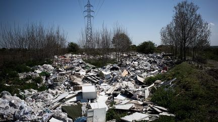 La décharge de&nbsp;Carrières-sous-Poissy dans les Yvelines, le 20 avril 2018.&nbsp; (PHILIPPE LOPEZ / AFP)