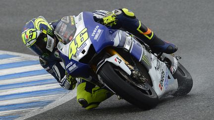 Valentino Rossi (Yamaha) au guidon de la M1