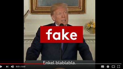 Vidéo postée en mai 2018 par le parti socialste flamand avec une "ddepfake" mettant en scène Donald Trump. (Capture d'écran YouTube)