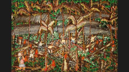 Huile sur toile, 43 x 63 cm
	Collection Galeria Estação, São Paulo
	Né en 1957 à Caravelas (État de Bahia, BRÉSIL). Vit à Cuiaba (État du Mato Grosso, BRÉSIL)
	« Je suis autodidacte, je n’ai voulu suivre aucun cours parce que je veux être moi-même, avec mes propres thèmes, peindre la forêt, les plantations, les animaux sauvages. »
 (Nilson Pimenta / Photo João Liberato)