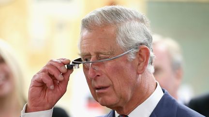 Le prince Charles essaie des Google Glass, le 21 mai 2014 &agrave; Winnipeg au Canada. (CHRIS JACKSON / GETTY IMAGES / AFP)