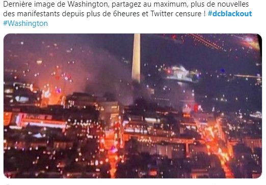 Image de Washington publiée sur Twitter pour montrer l'ampleur de la contestation (Capture d'écran Twitter)