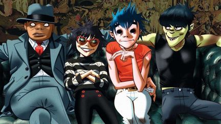 Les quatre personnages virtuels des Gorillaz : Russel, Noodle, 2D et Murdoc.
 (Jamie Hewlett)